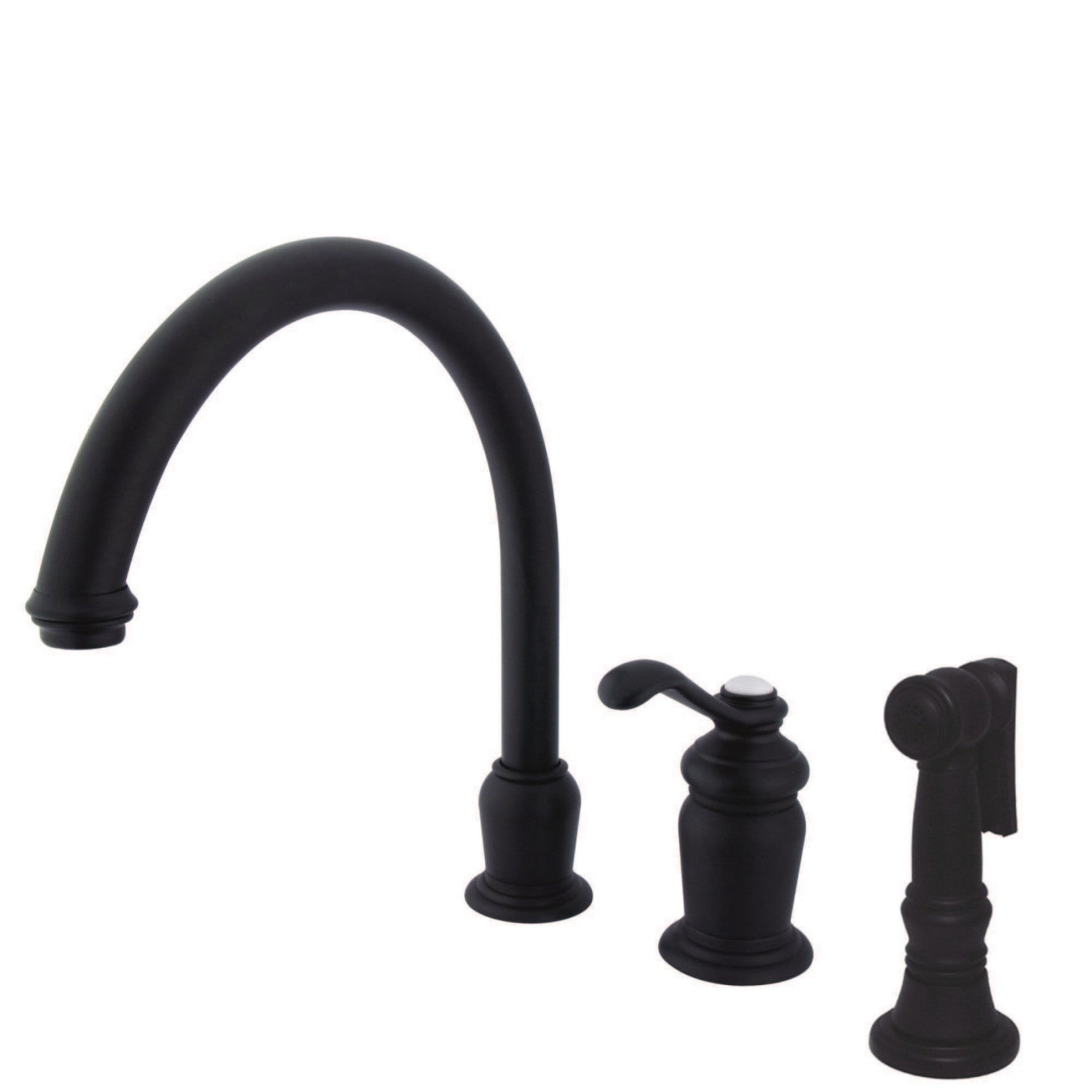 Kingston Tulare KS7825TLBS - Templeton Single-Handle 3-Hole Widespread Kitchen Faucet with Brass Sprayer, Oil Rubbed Bronze — image 1